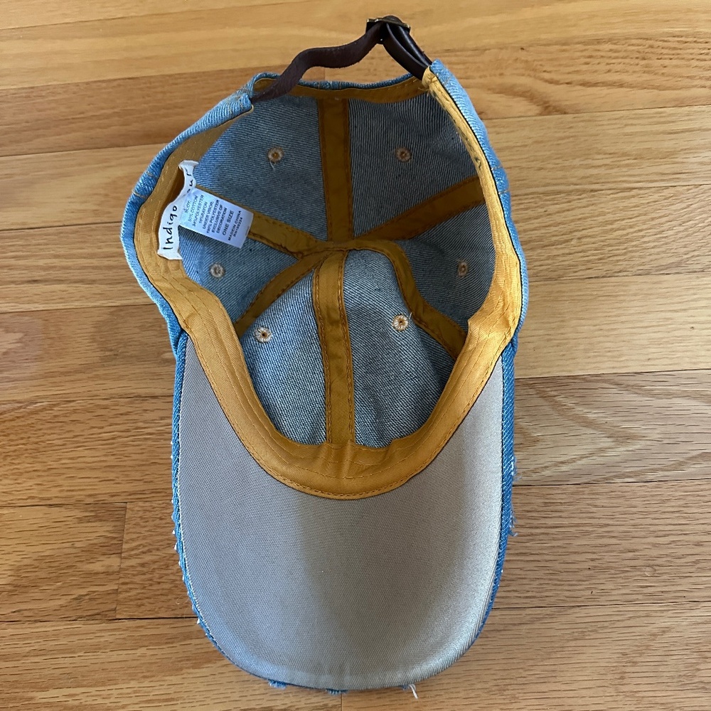 Bling Rhinestone Cross Cap Hat Indigo Soul Distressed Denim - Picture 9 of 13